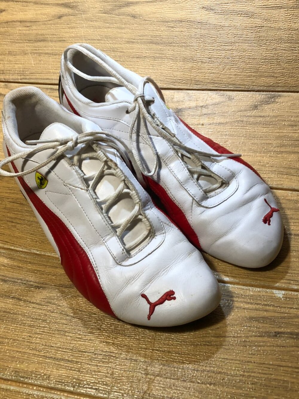 Puma Ferrari men leather white and red, size 10.5